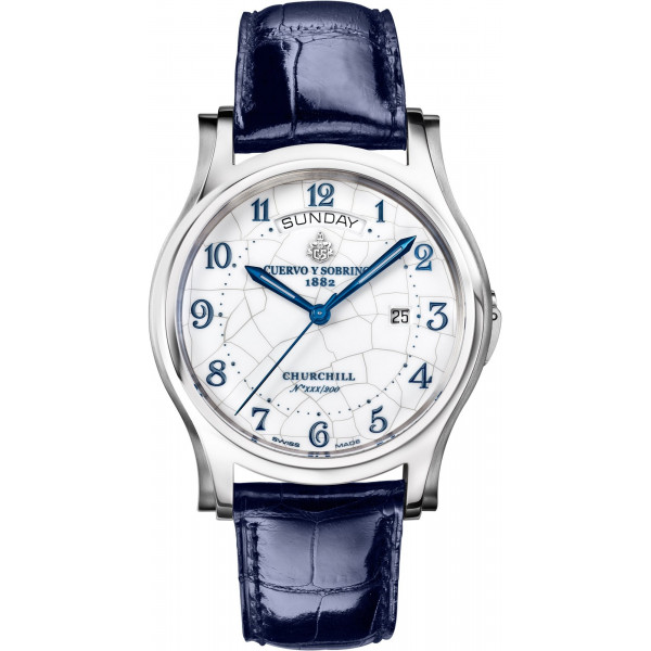 Cuervo y Sobrinos Robusto Churchill Lacquered White - Grey "Craq